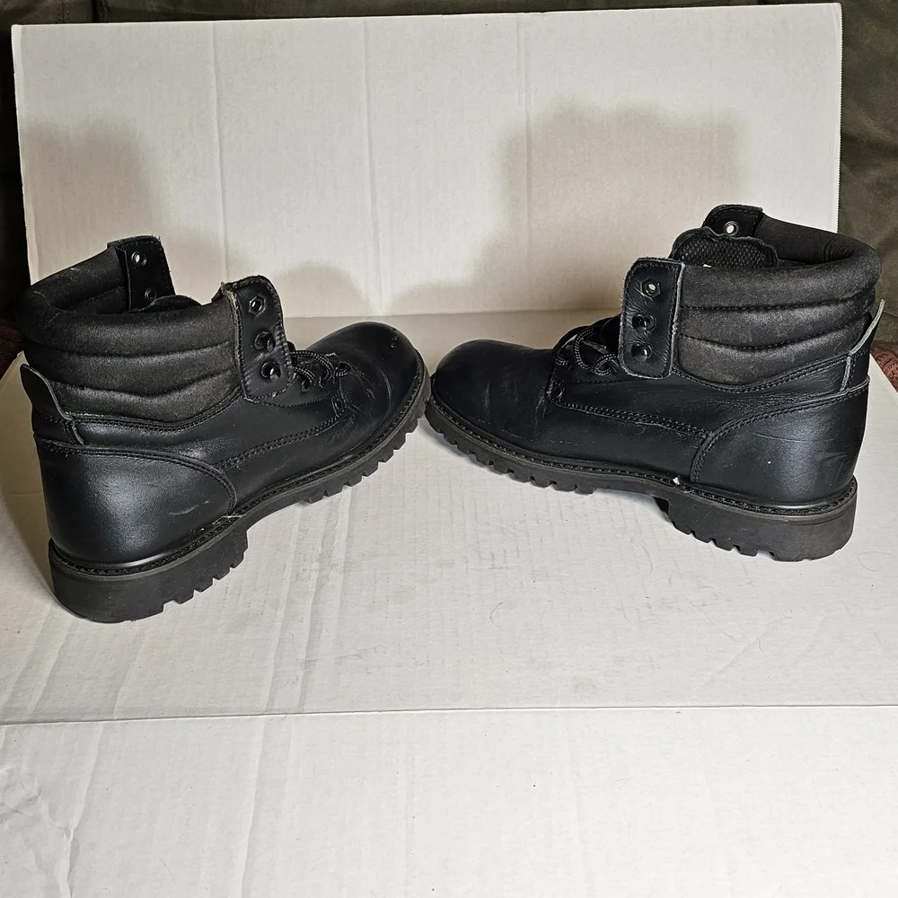 Sears Vintage Oil Resistance Black Men's 11D. Leather Boots. Lace Up. - Picture 4 of 7